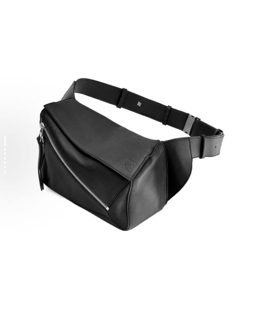 LOEWE Черная кожаная поясная сумка, фото 2