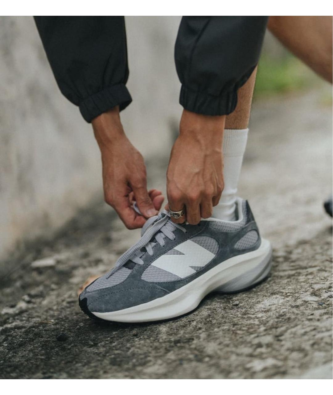 NEW BALANCE Серые замшевые низкие кроссовки / кеды, фото 8