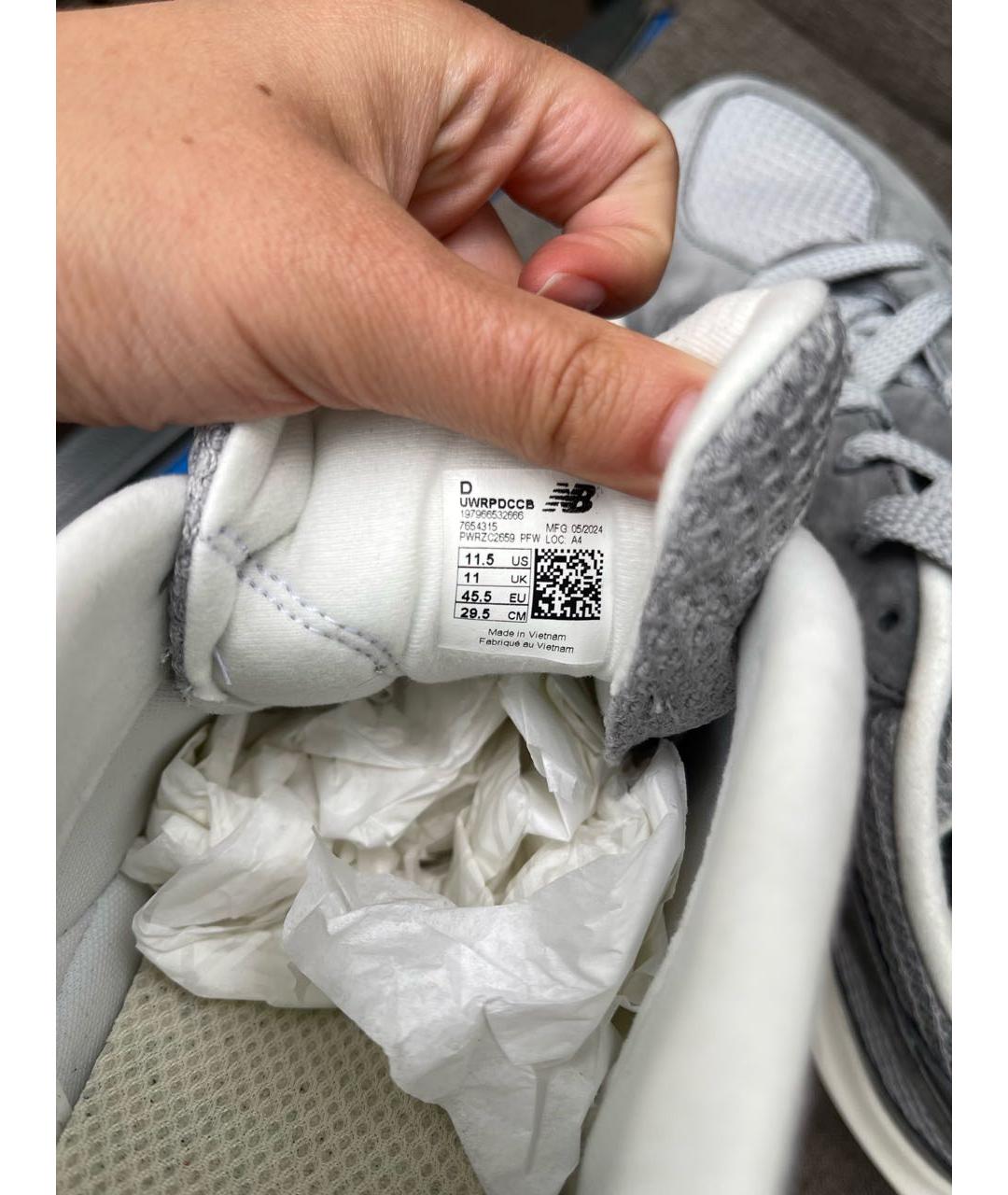 NEW BALANCE Серые замшевые низкие кроссовки / кеды, фото 4