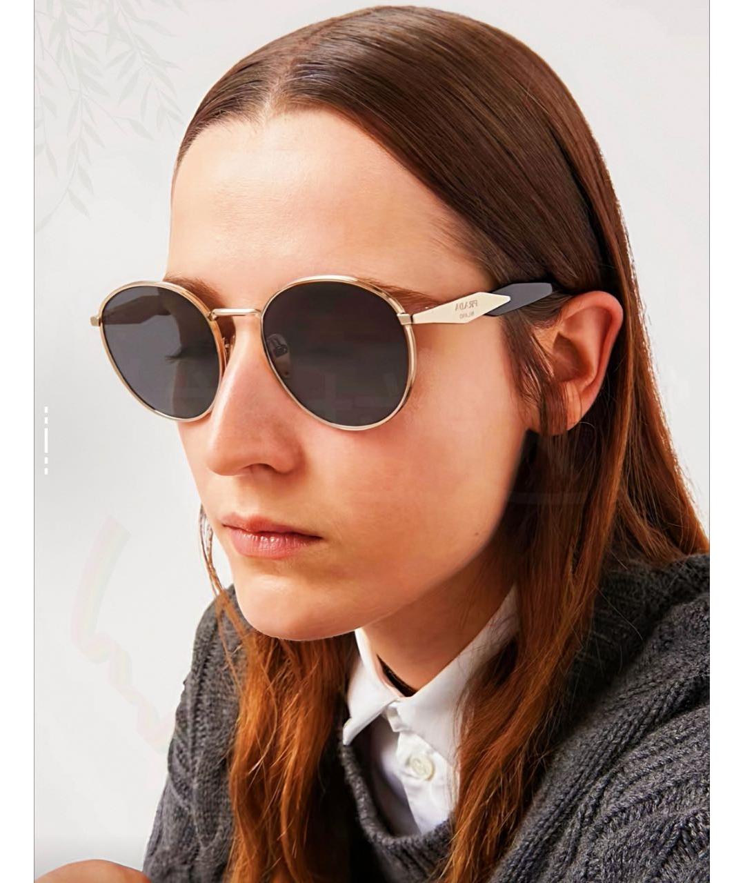 PRADA Черные металлические солнцезащитные очки, фото 5