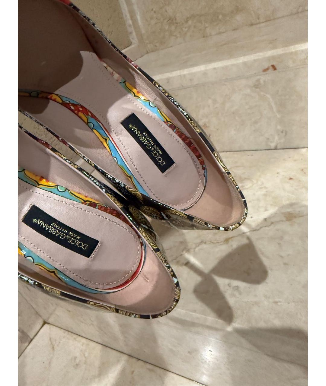 DOLCE&GABBANA Мульти туфли из лакированной кожи, фото 6