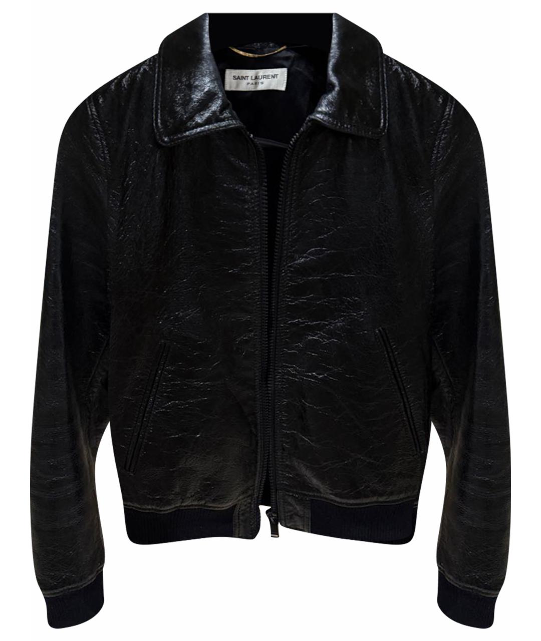 SAINT LAURENT Черная кожаная куртка, фото 1