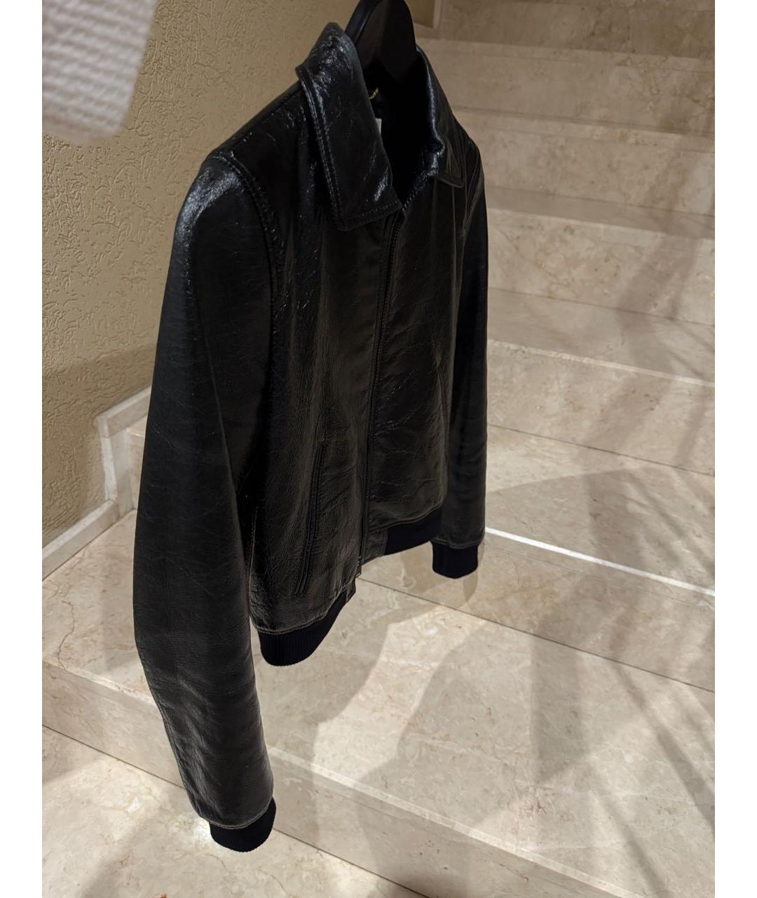 SAINT LAURENT Черная кожаная куртка, фото 3