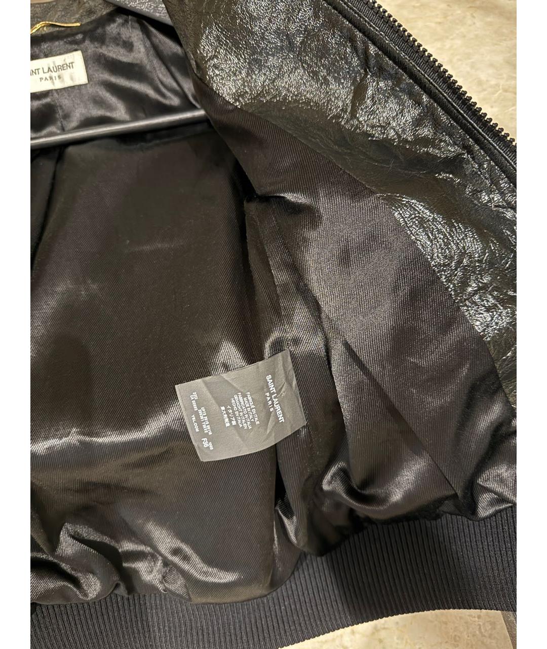SAINT LAURENT Черная кожаная куртка, фото 7