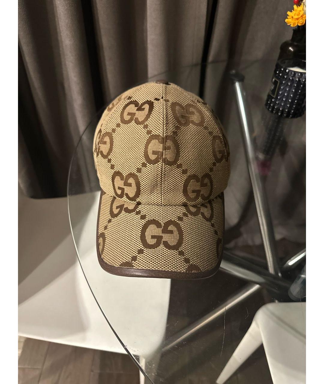 GUCCI Бежевая хлопковая кепка/бейсболка, фото 7