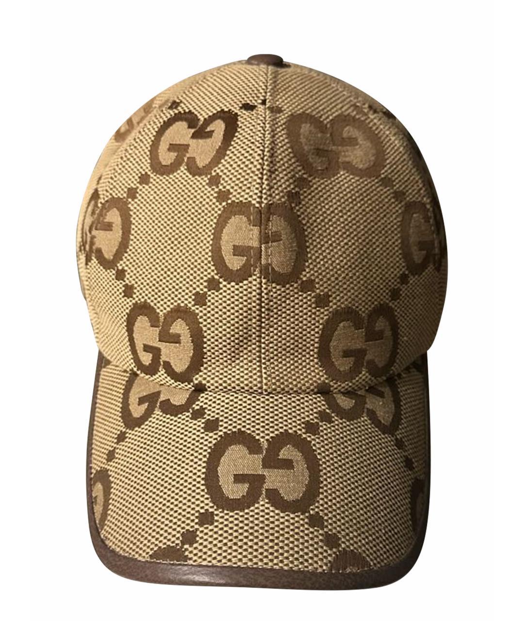 GUCCI Бежевая хлопковая кепка/бейсболка, фото 1