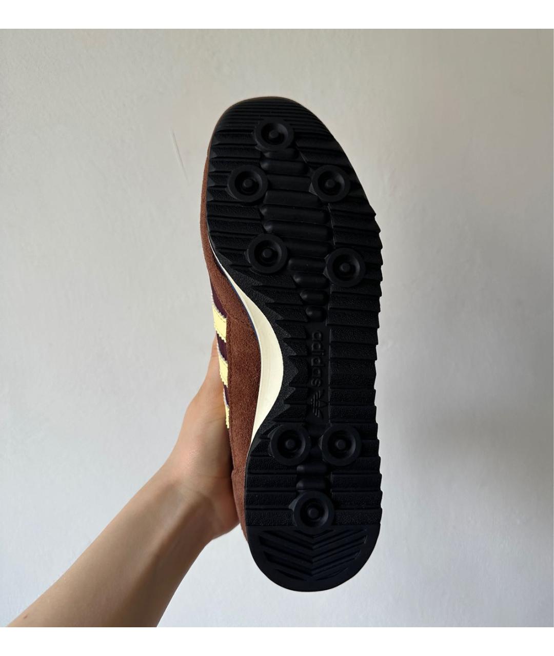 ADIDAS Бордовые замшевые кроссовки, фото 4