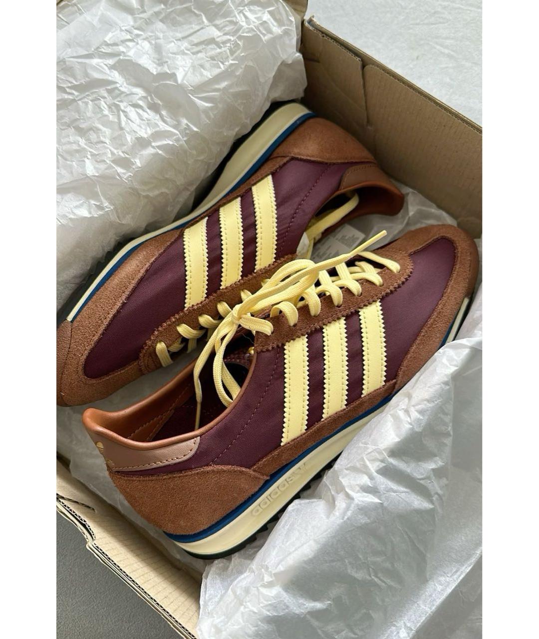 ADIDAS Бордовые замшевые кроссовки, фото 6