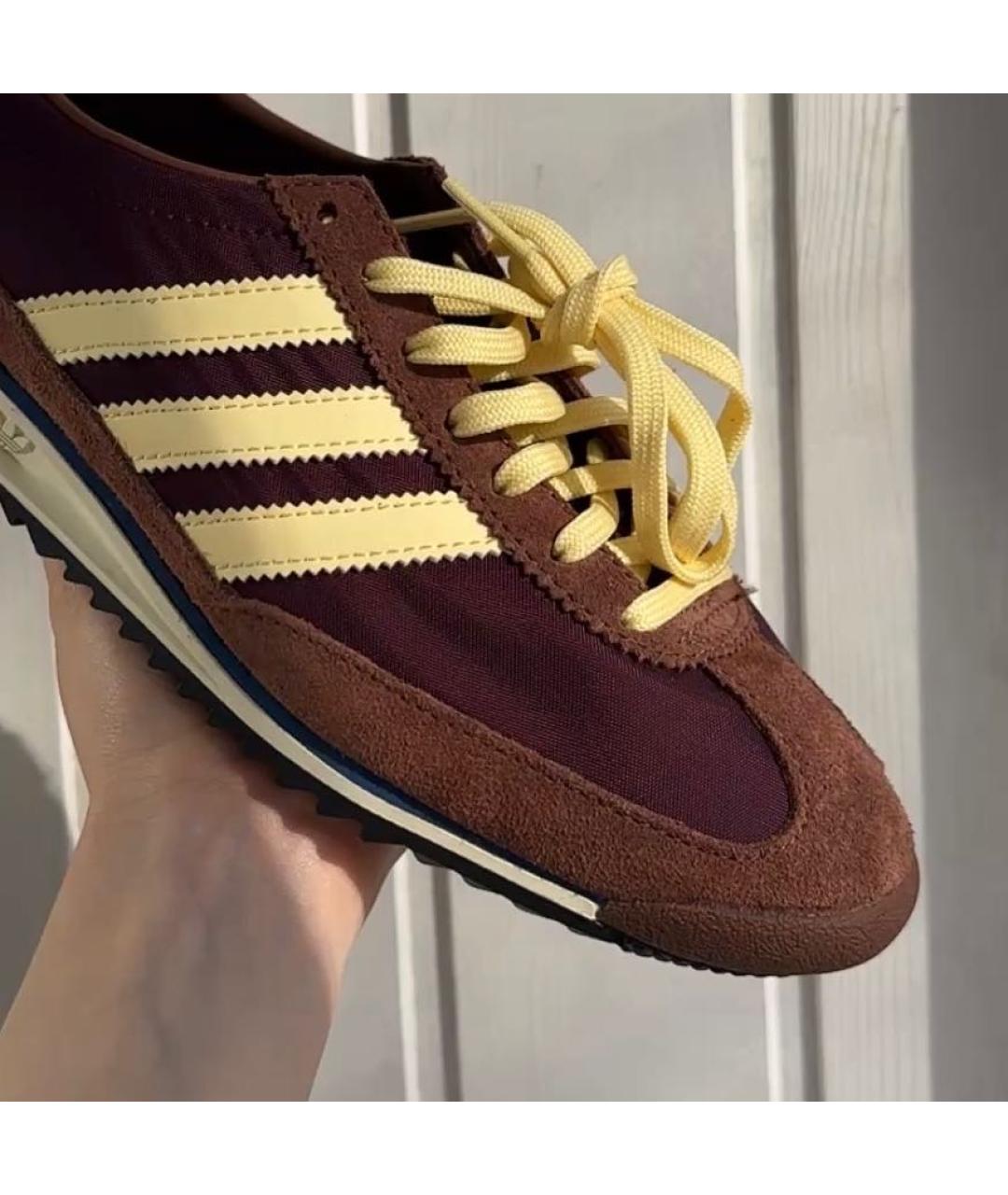 ADIDAS Бордовые замшевые кроссовки, фото 3