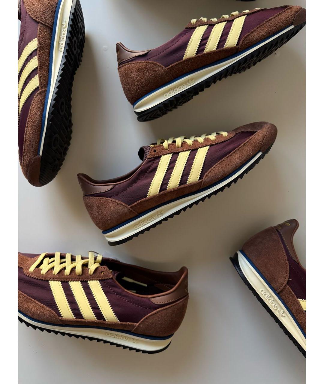 ADIDAS Бордовые замшевые кроссовки, фото 5