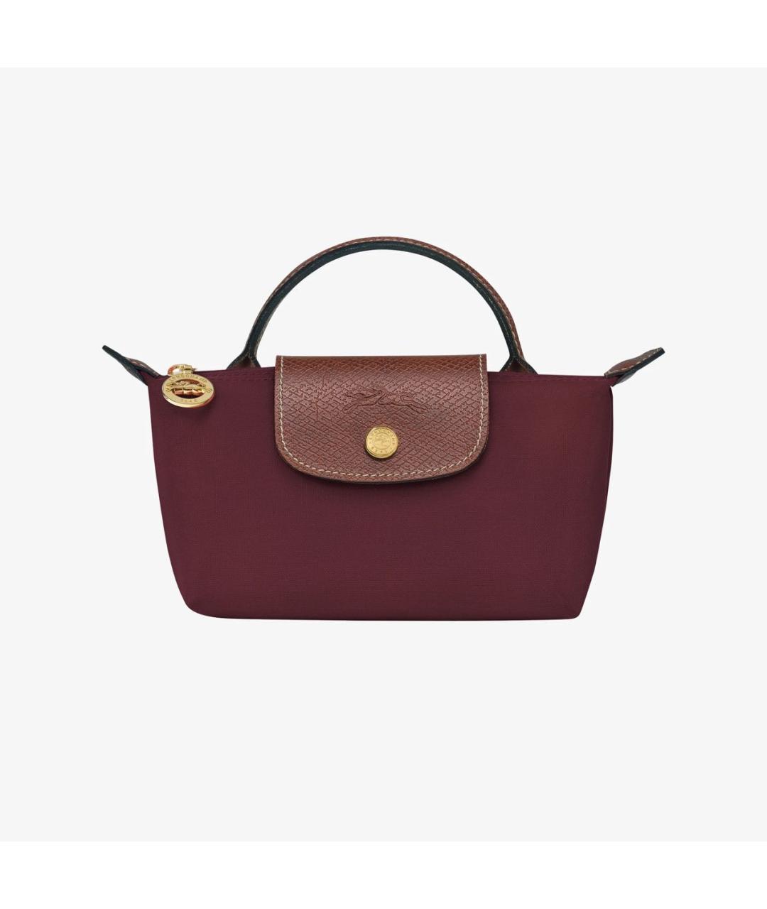 LONGCHAMP Бордовая кожаная сумка с короткими ручками, фото 7