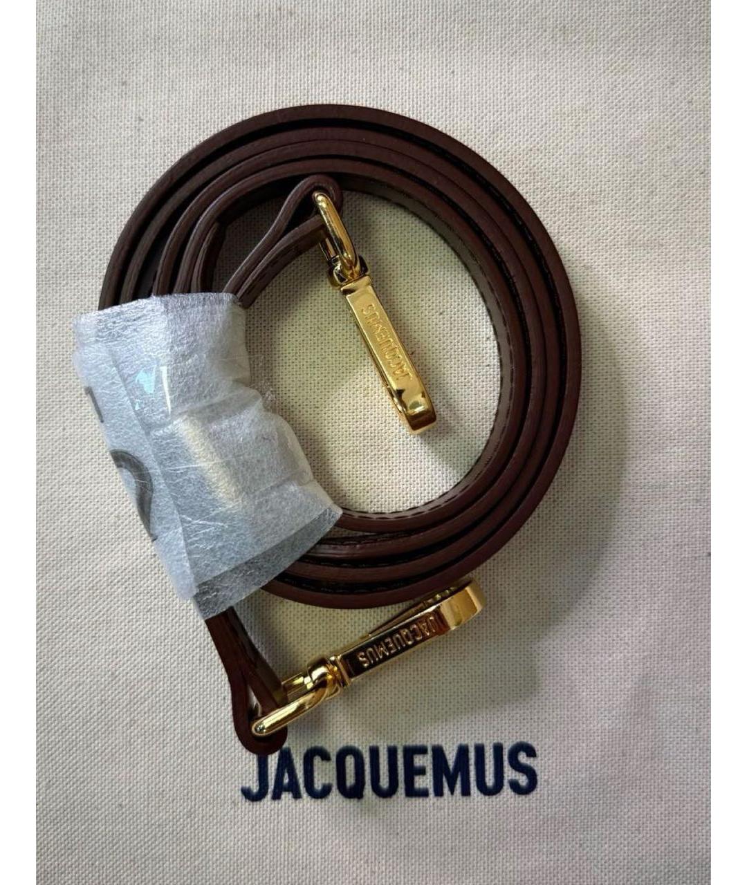 JACQUEMUS Коричневая кожаная сумка тоут, фото 6