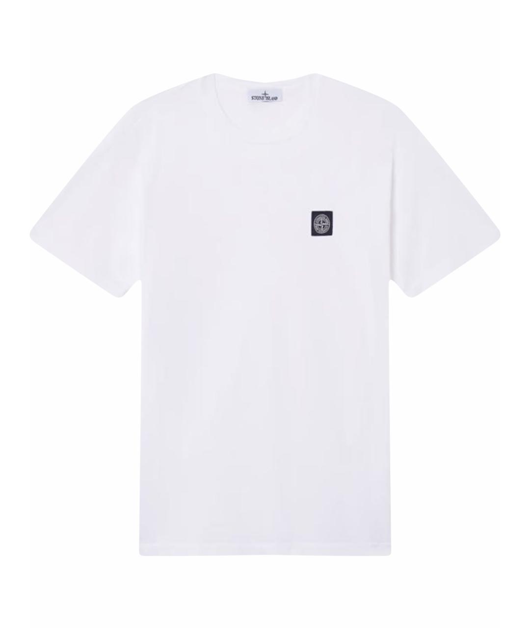 STONE ISLAND Белая хлопковая футболка, фото 1