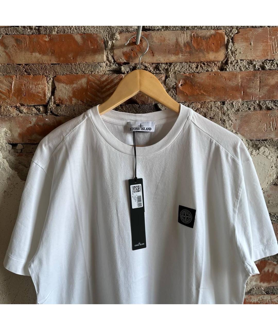 STONE ISLAND Белая хлопковая футболка, фото 3
