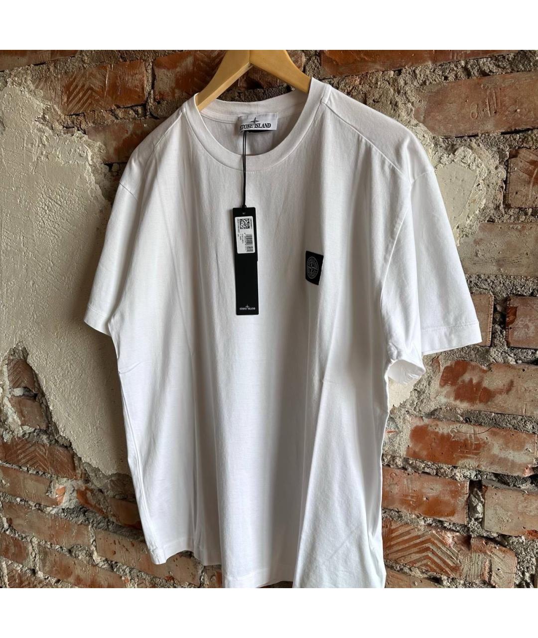 STONE ISLAND Белая хлопковая футболка, фото 4