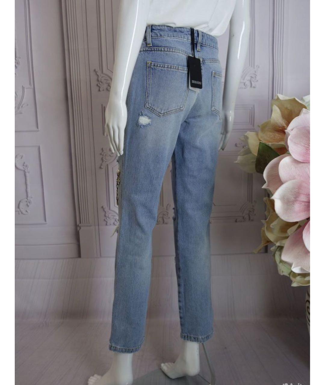 ERMANNO SCERVINO Голубые хлопковые прямые джинсы, фото 2