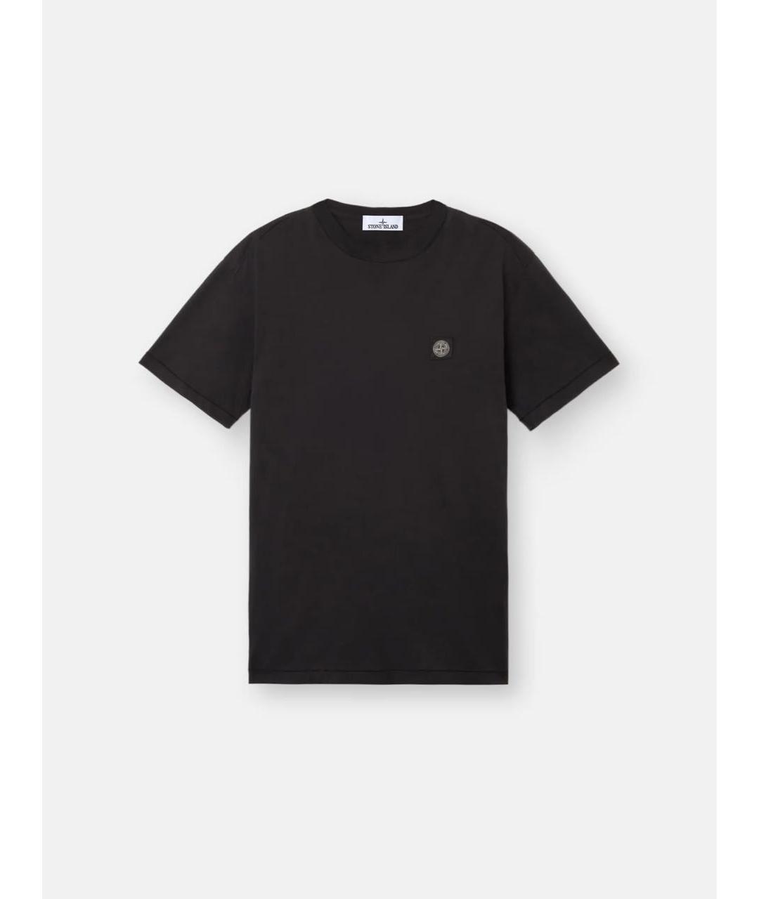 STONE ISLAND Черная хлопковая футболка, фото 6