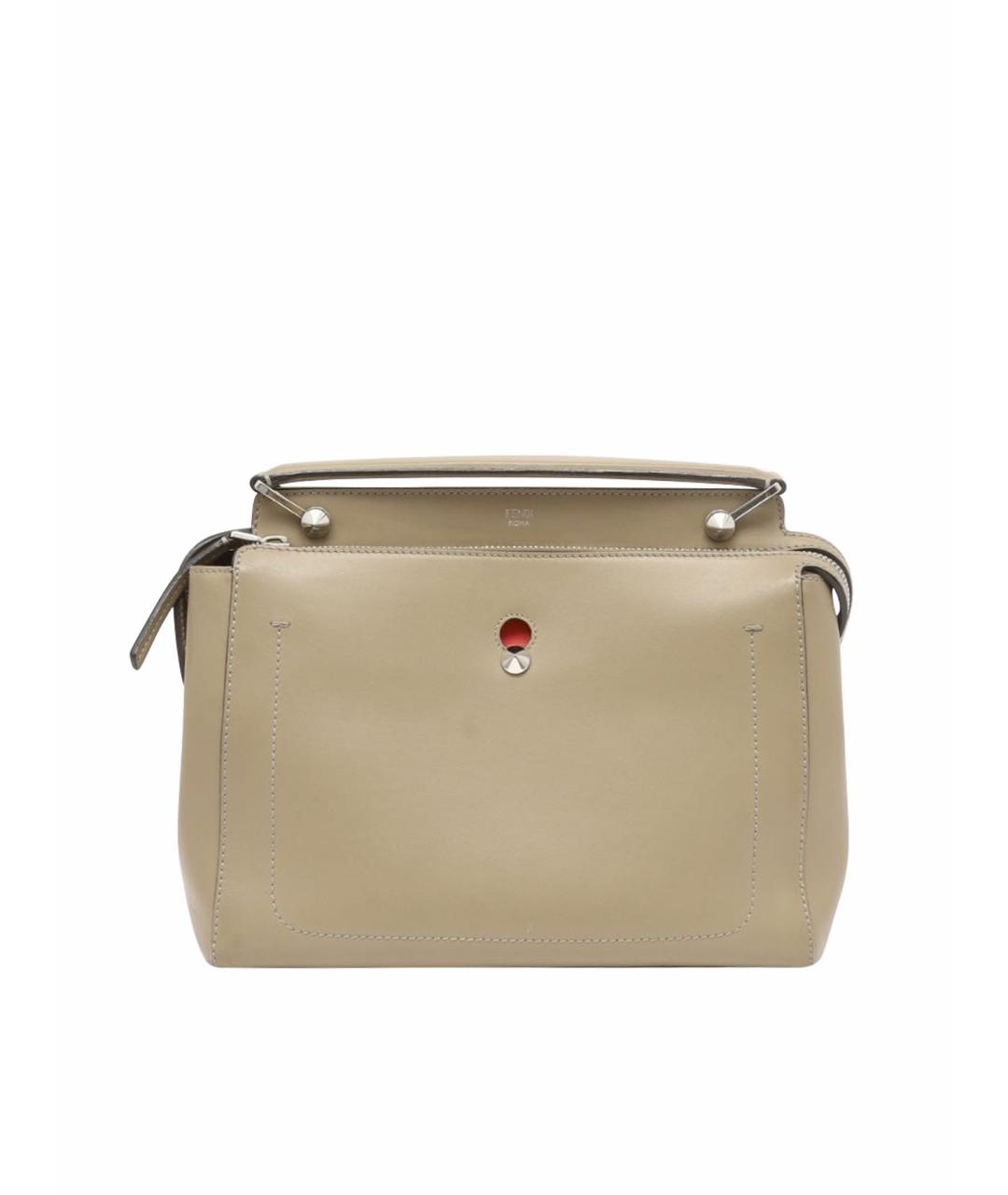 FENDI Бежевая кожаная сумка тоут, фото 1