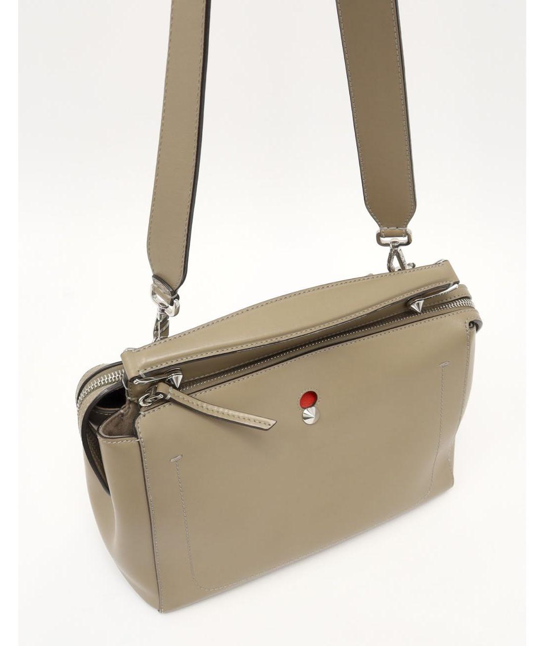 FENDI Бежевая кожаная сумка тоут, фото 2