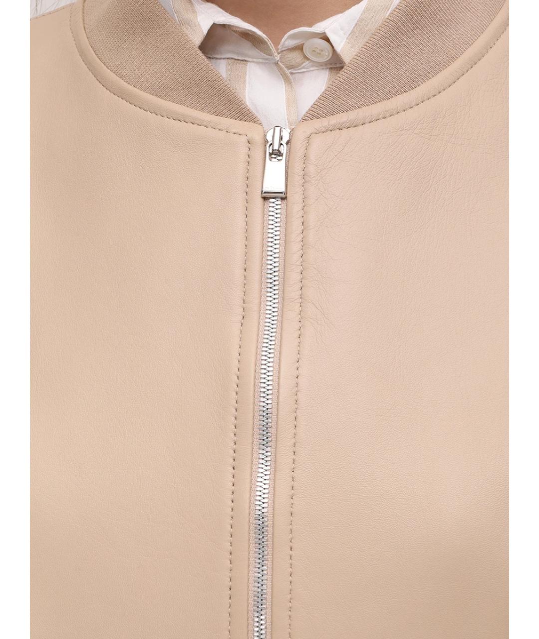 KITON Бежевая кожаная куртка, фото 5