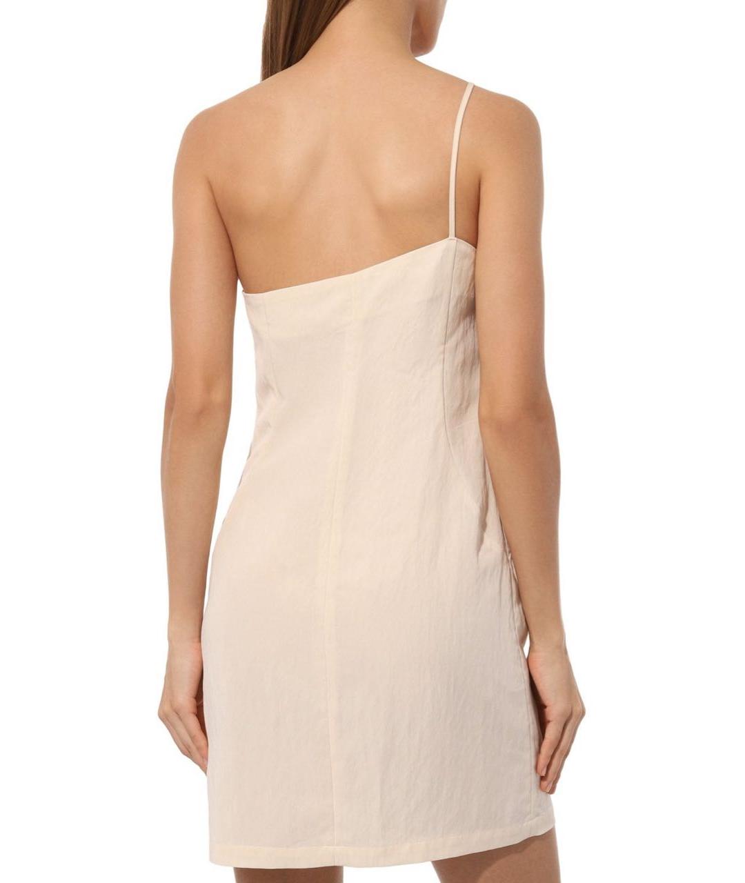 BLUMARINE Бежевое вискозное повседневное платье, фото 4