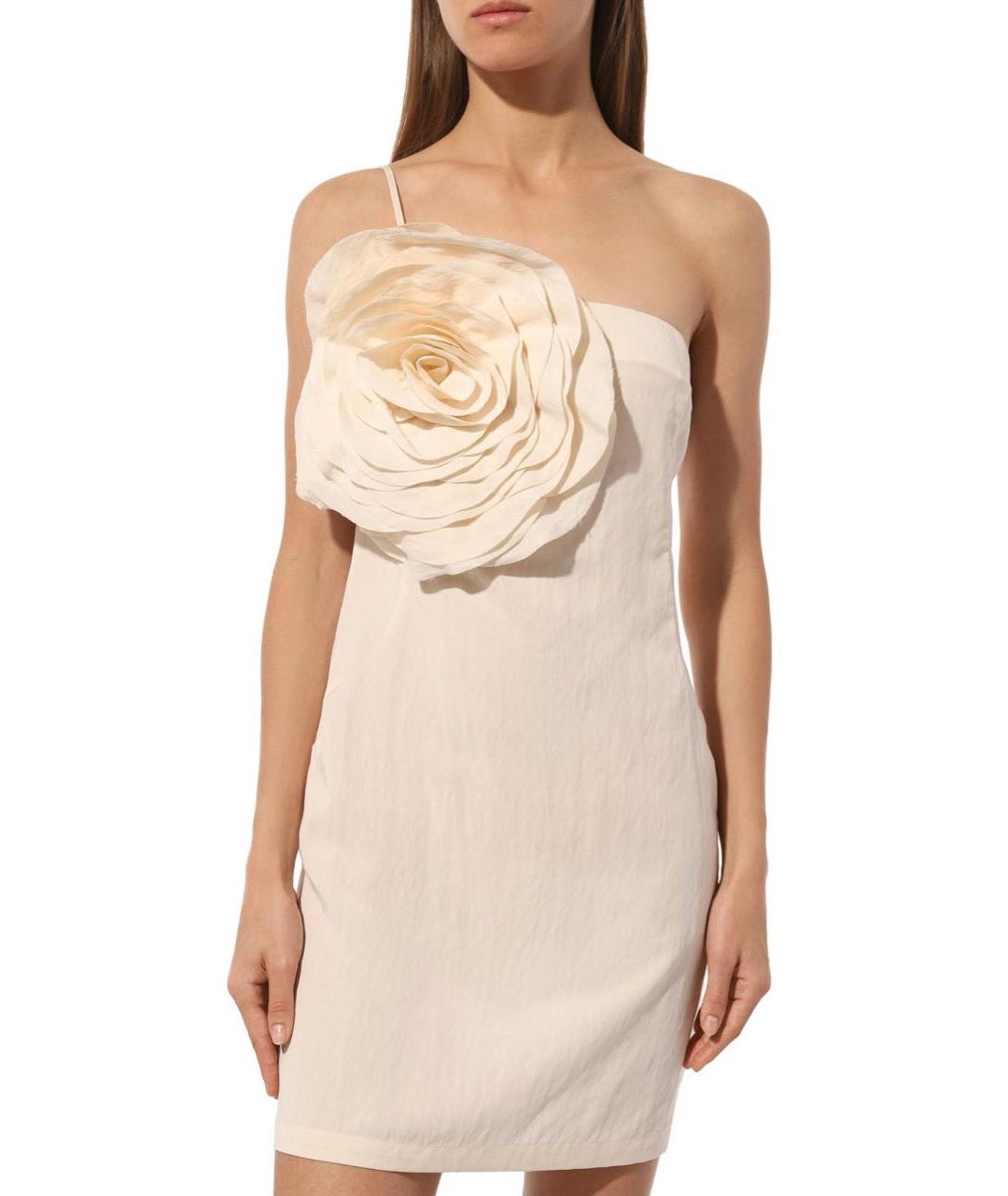 BLUMARINE Бежевое вискозное повседневное платье, фото 3