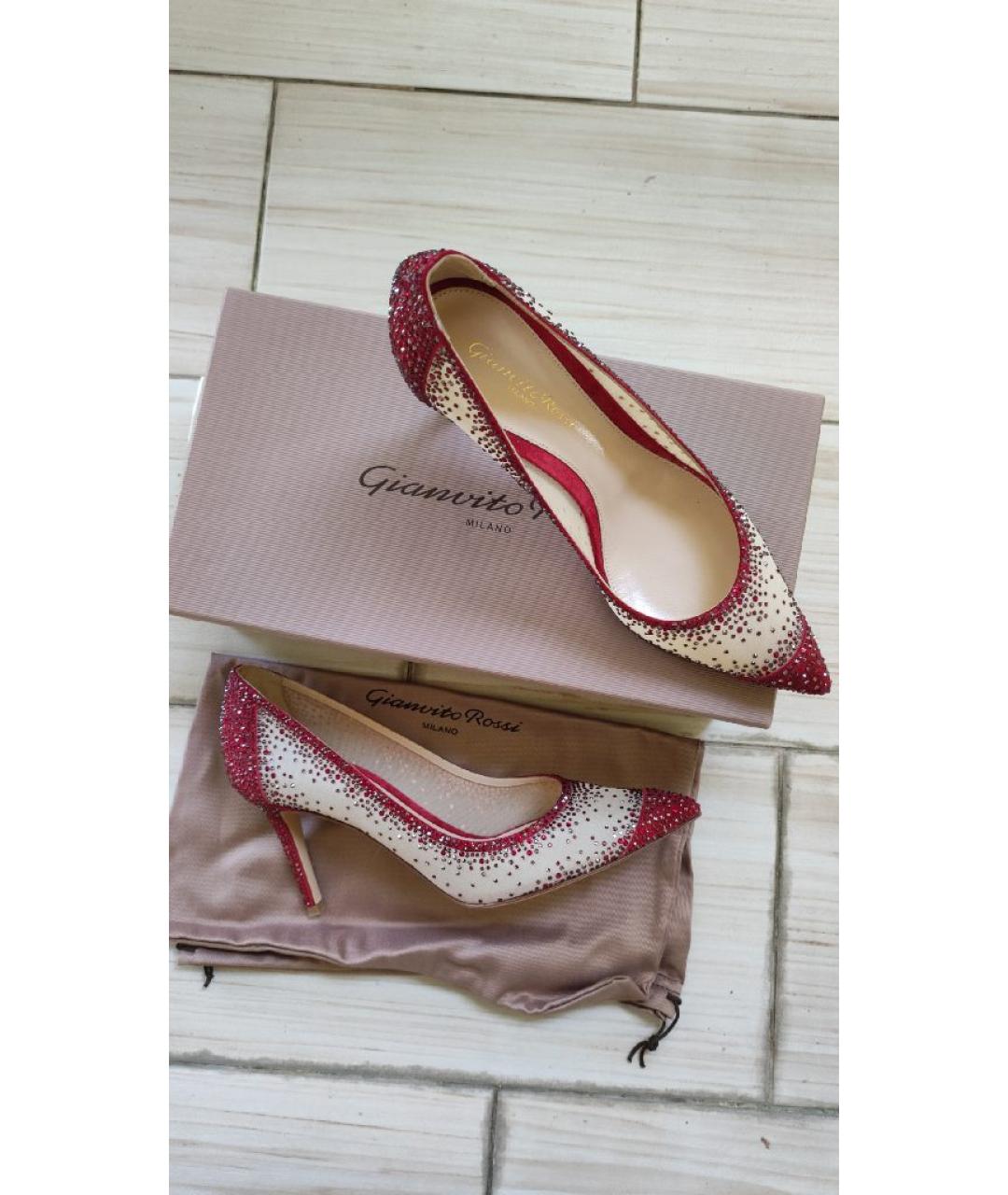 GIANVITO ROSSI Красные текстильные туфли, фото 2