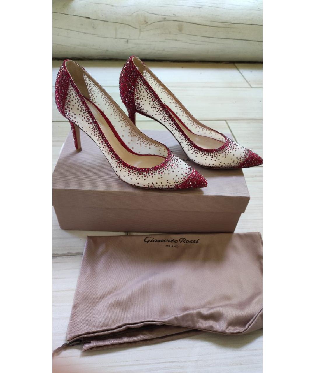 GIANVITO ROSSI Красные текстильные туфли, фото 6