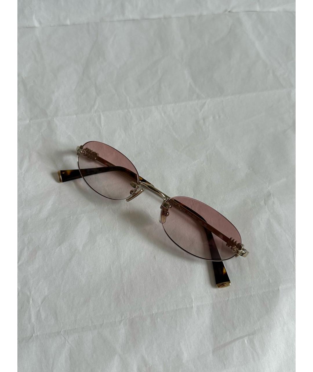 MIU MIU Розовые металлические солнцезащитные очки, фото 6