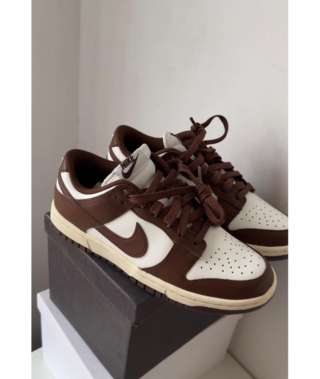 NIKE Коричневые кожаные кроссовки, фото 2