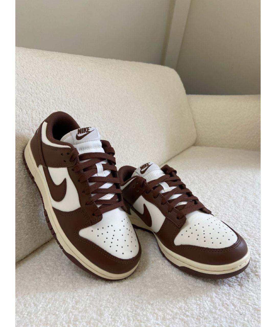 NIKE Коричневые кожаные кроссовки, фото 3