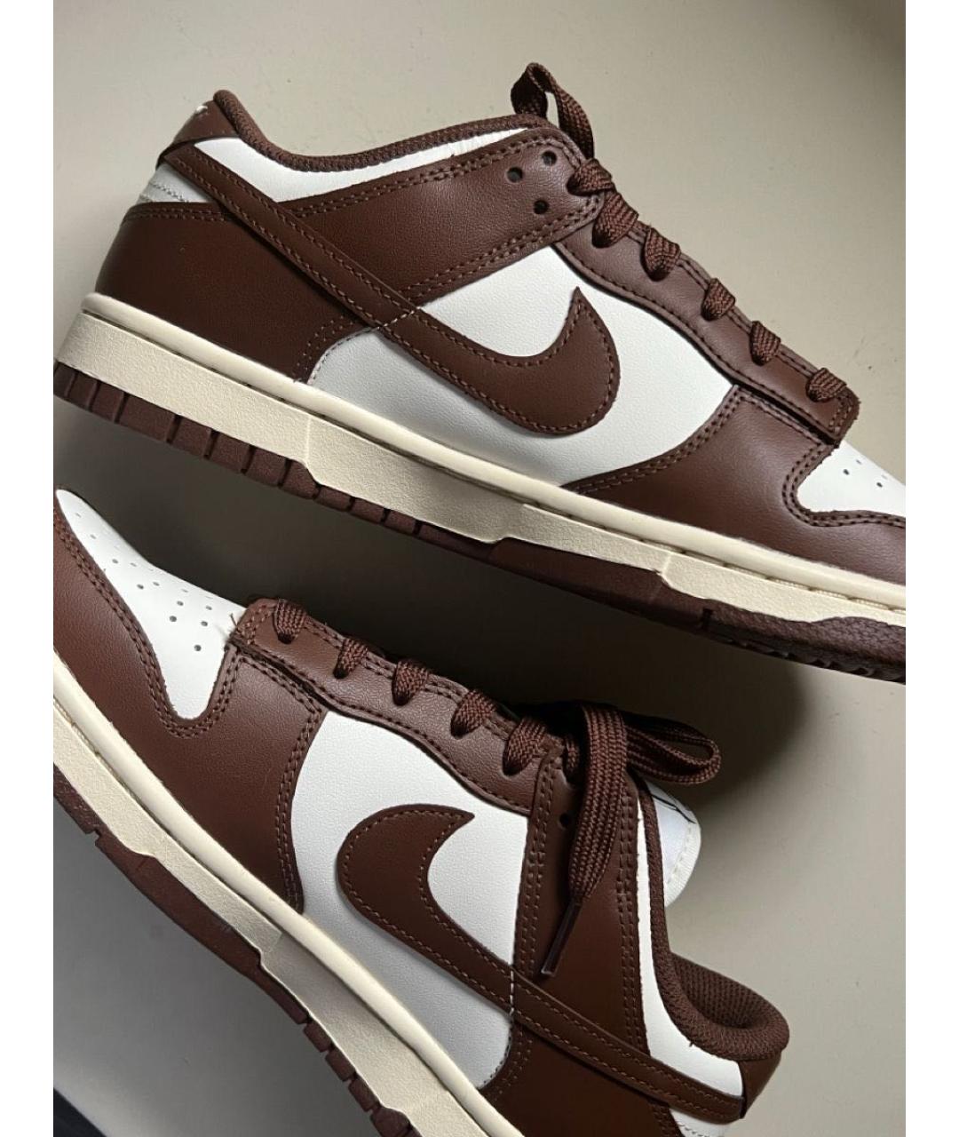 NIKE Коричневые кожаные кроссовки, фото 5