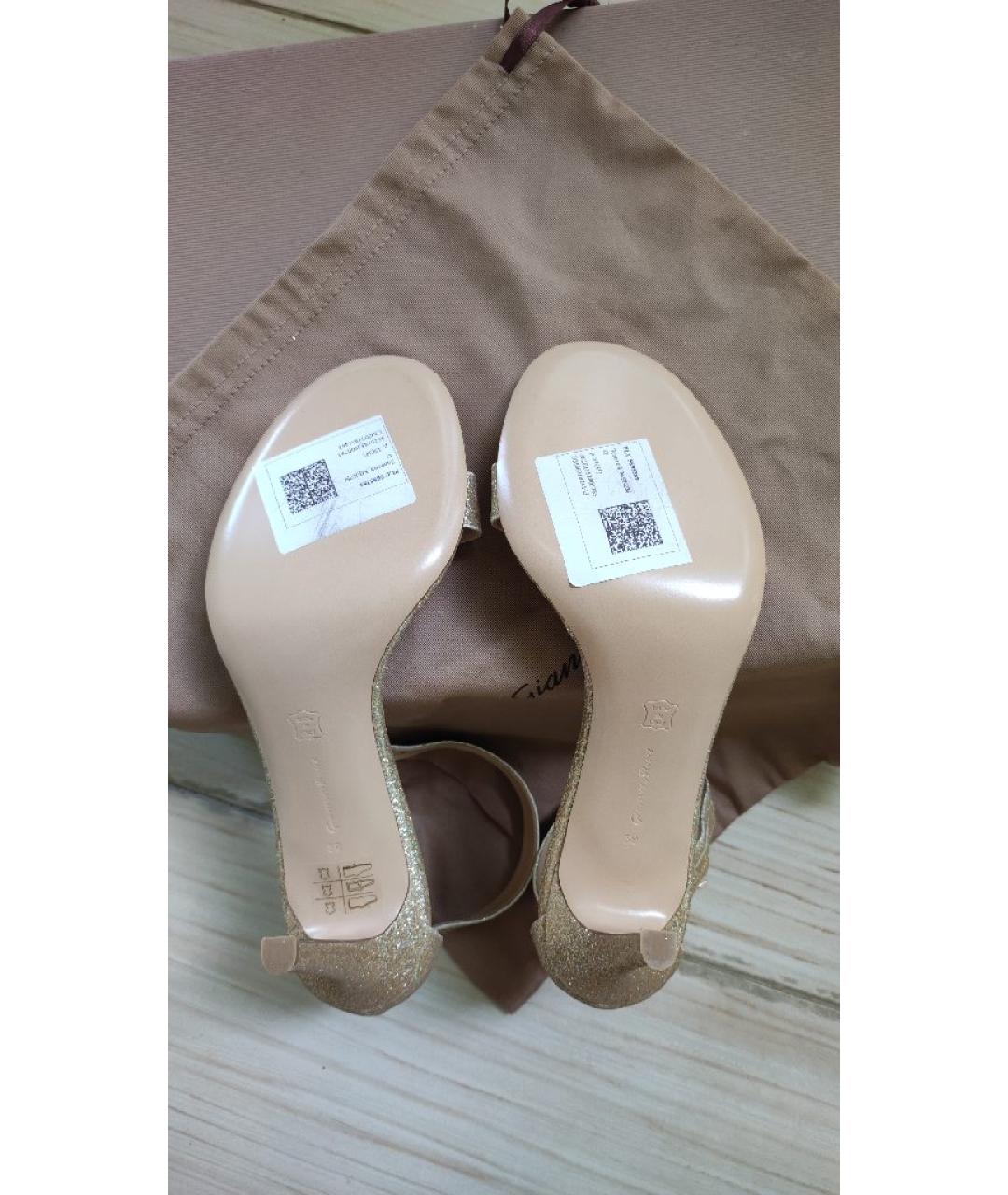 GIANVITO ROSSI Золотые босоножки, фото 2