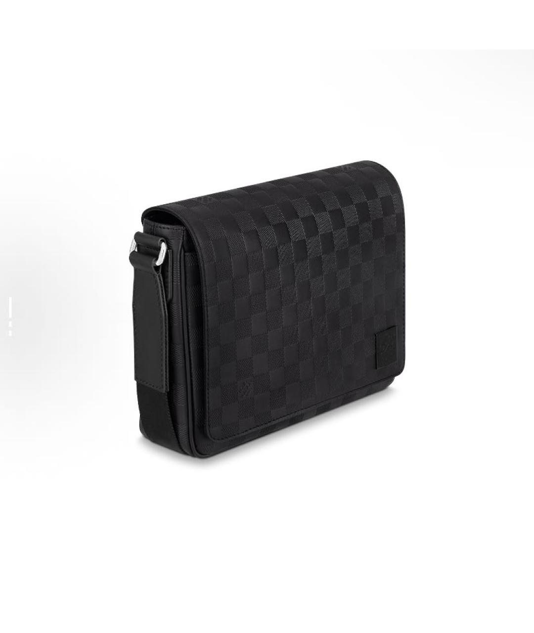 LOUIS VUITTON Черная кожаная сумка на плечо, фото 2