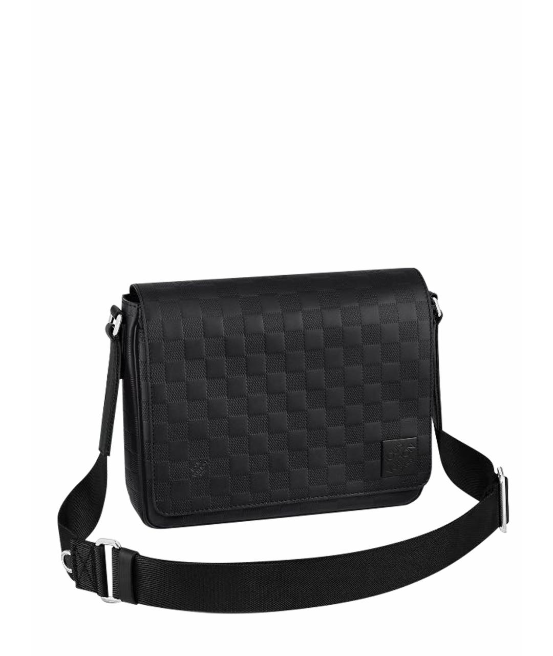 LOUIS VUITTON Черная кожаная сумка на плечо, фото 1