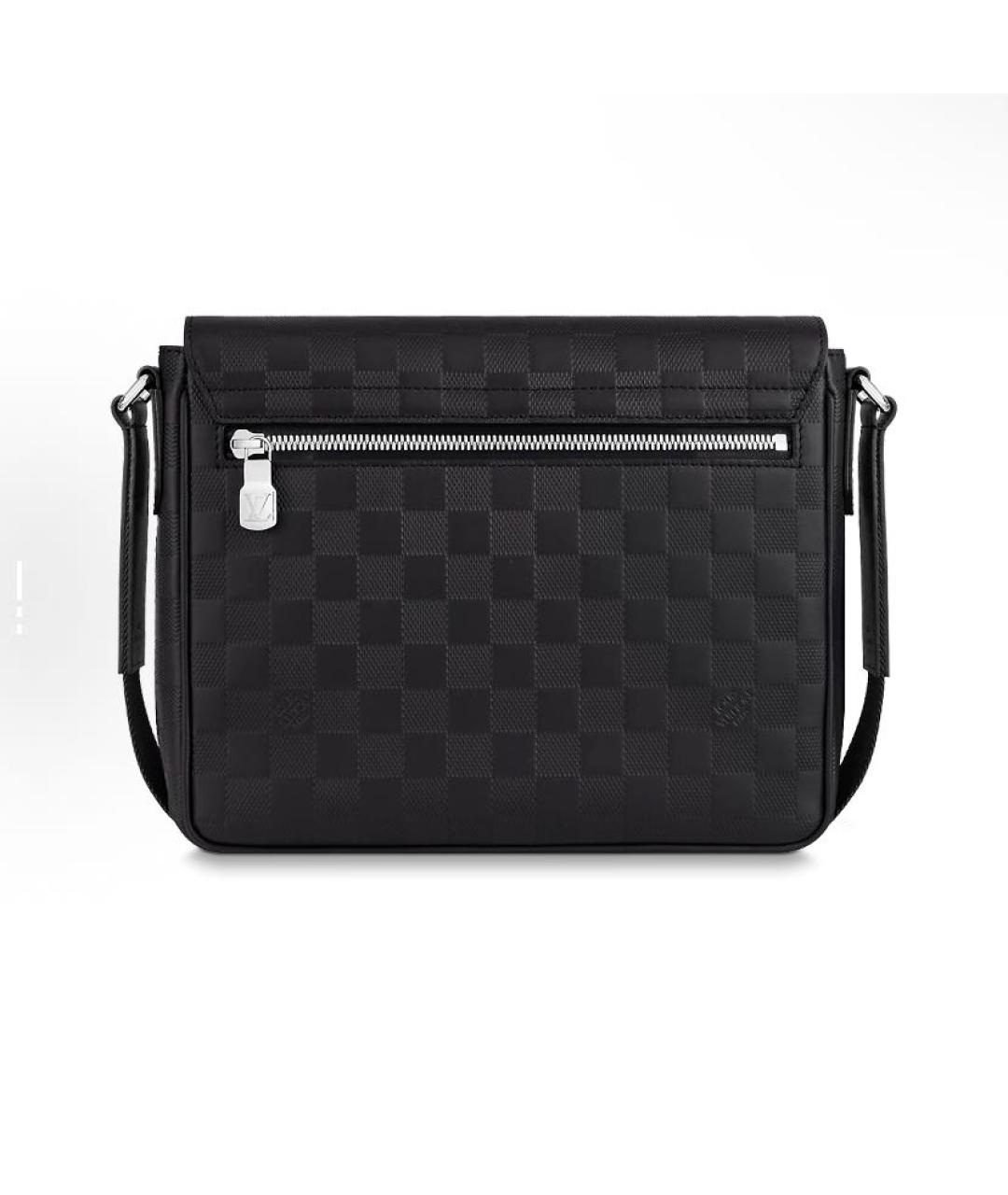 LOUIS VUITTON Черная кожаная сумка на плечо, фото 3