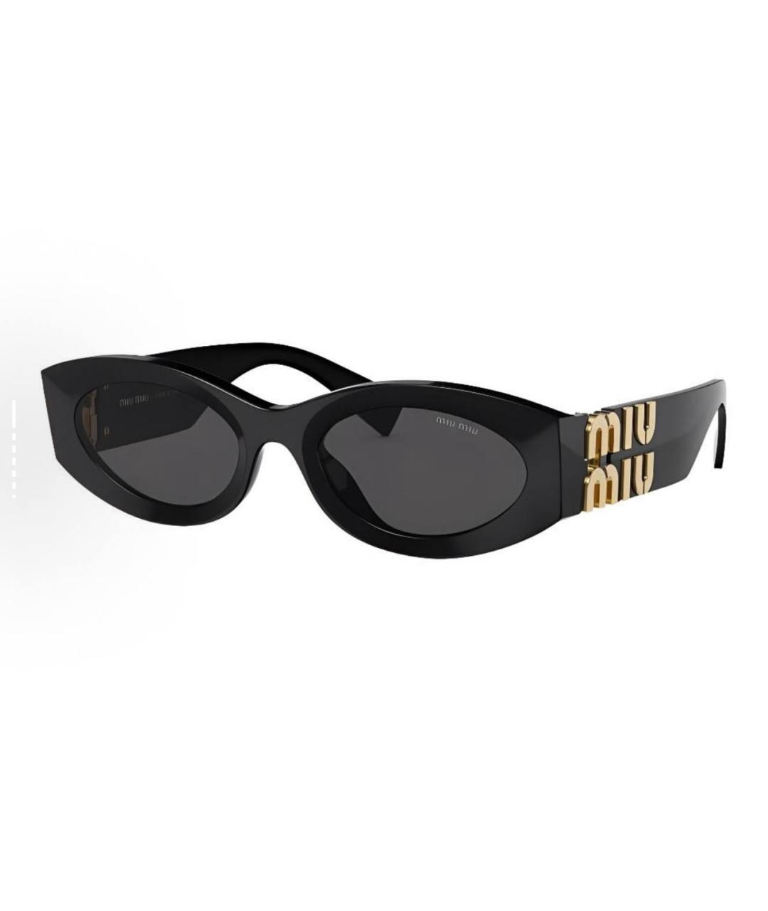 MIU MIU Черные пластиковые солнцезащитные очки, фото 2