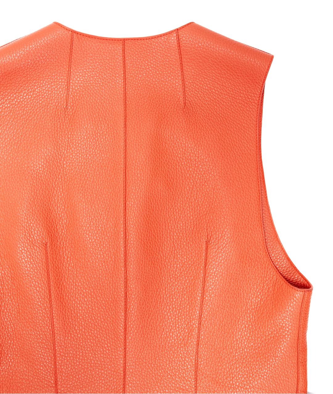 HERMES Оранжевое кожаное повседневное платье, фото 6