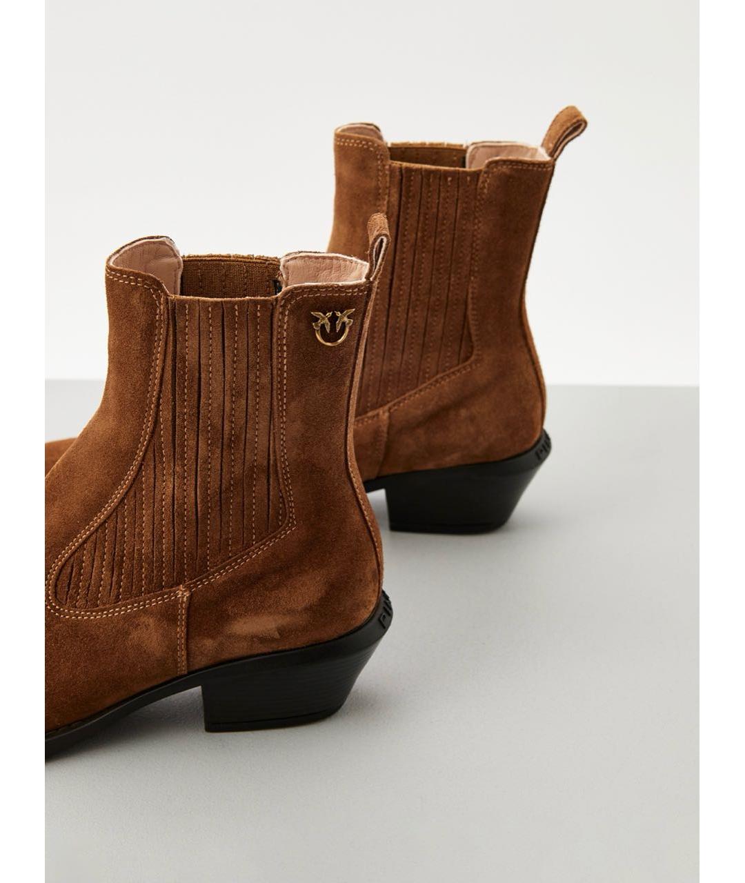 PINKO Коричневые замшевые полусапоги, фото 3