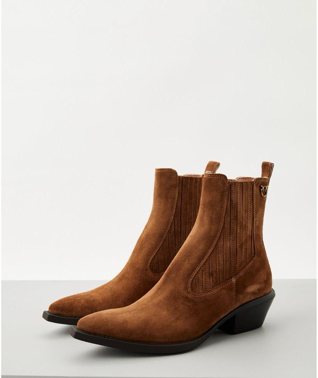 PINKO Коричневые замшевые полусапоги, фото 2