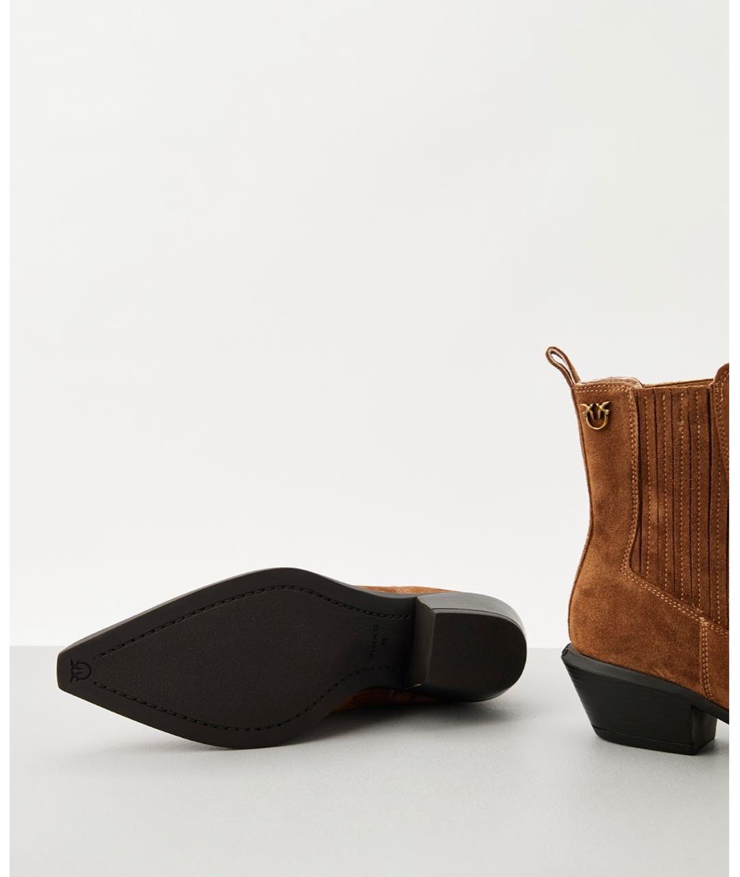 PINKO Коричневые замшевые полусапоги, фото 4