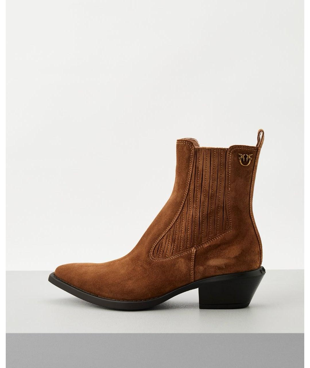 PINKO Коричневые замшевые полусапоги, фото 6