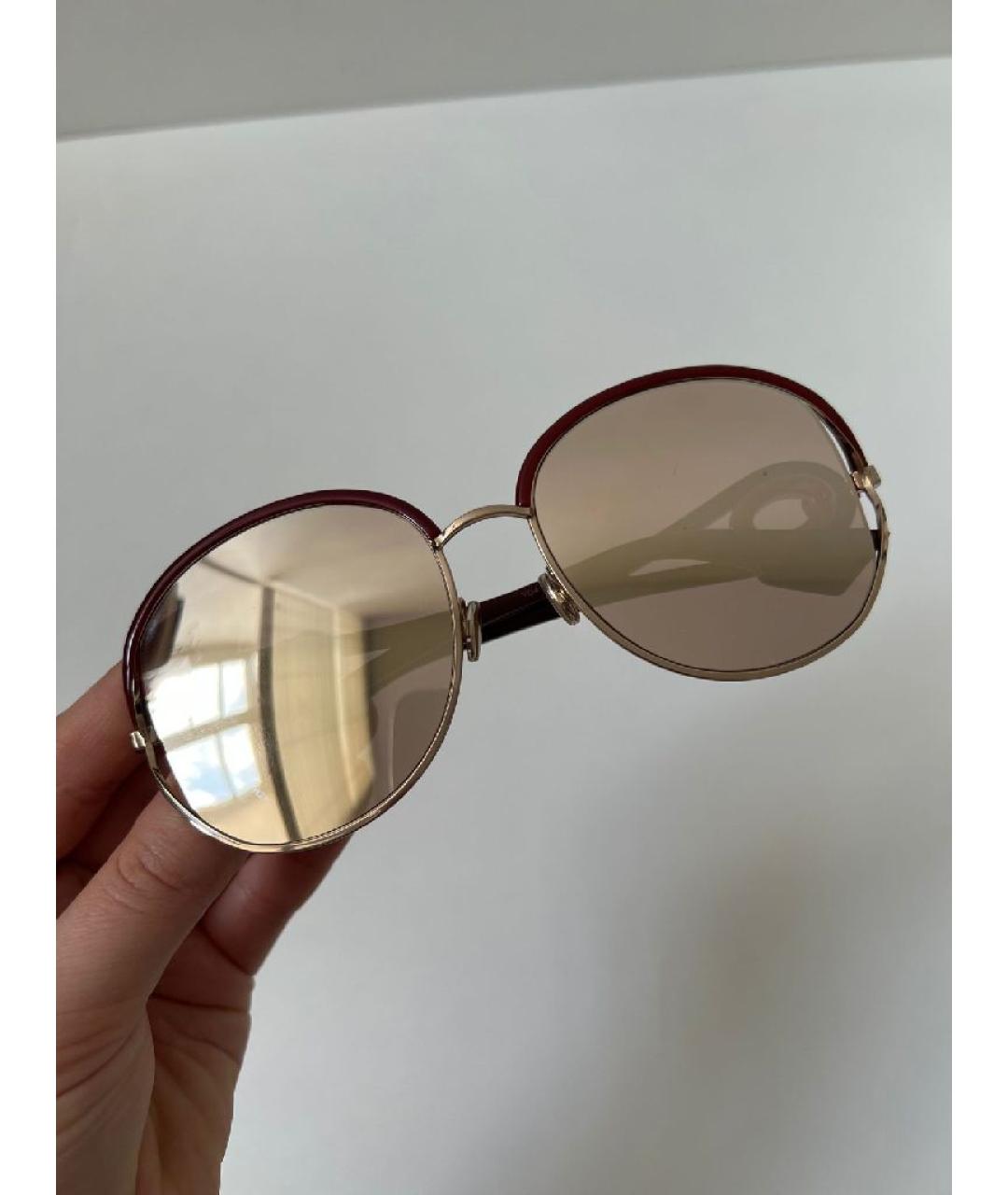 CHRISTIAN DIOR Золотые пластиковые солнцезащитные очки, фото 2
