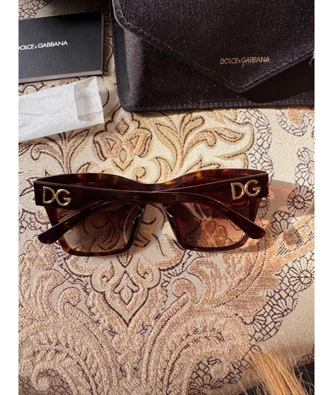 DOLCE&GABBANA Коричневые солнцезащитные очки, фото 5