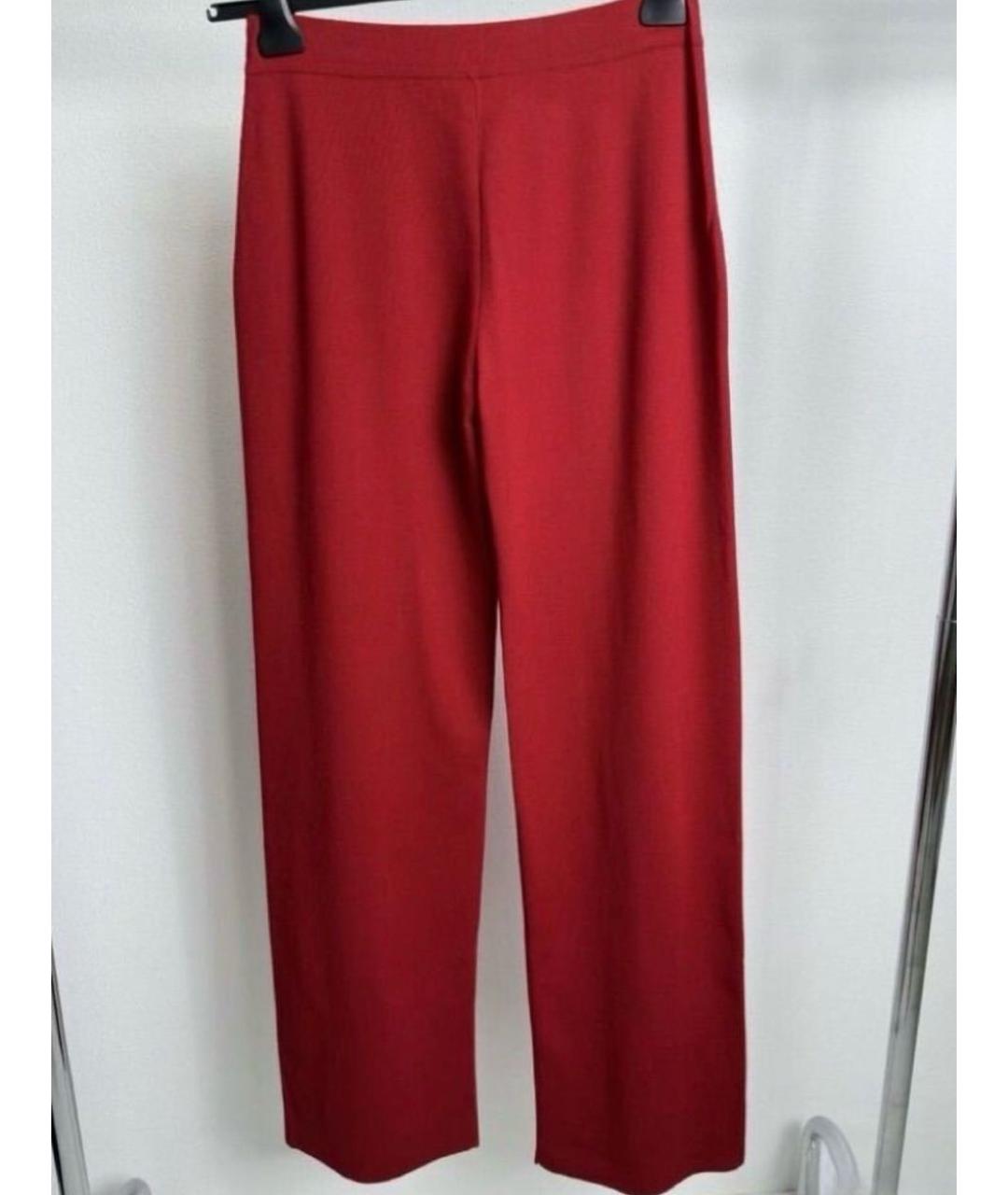 MAX MARA Красные вискозные прямые брюки, фото 8