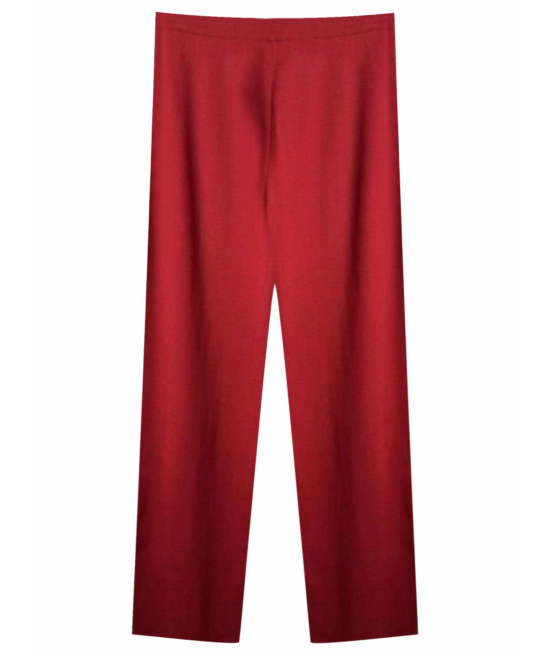 MAX MARA Красные вискозные прямые брюки, фото 1