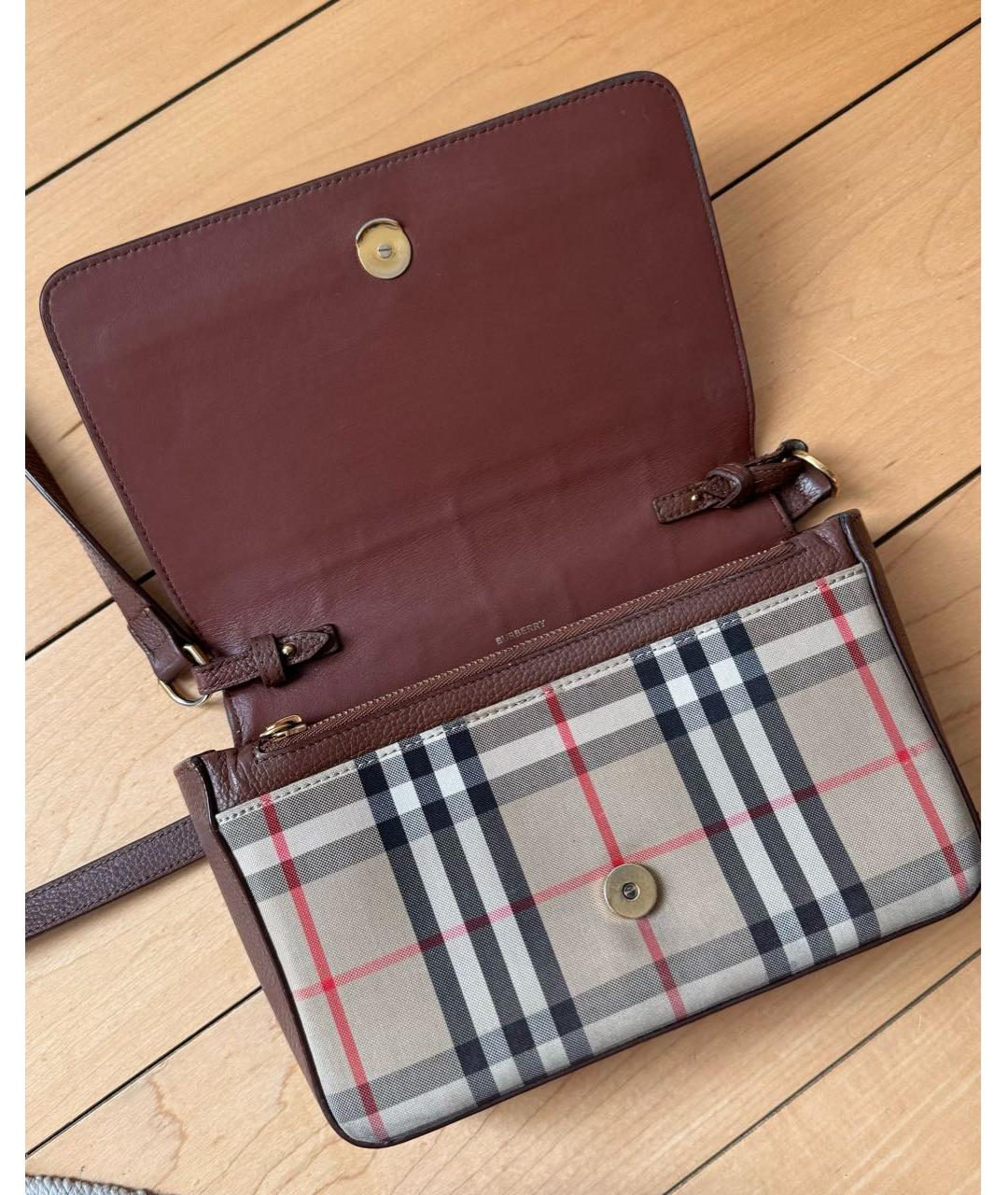 BURBERRY Коричневая кожаная сумка через плечо, фото 3