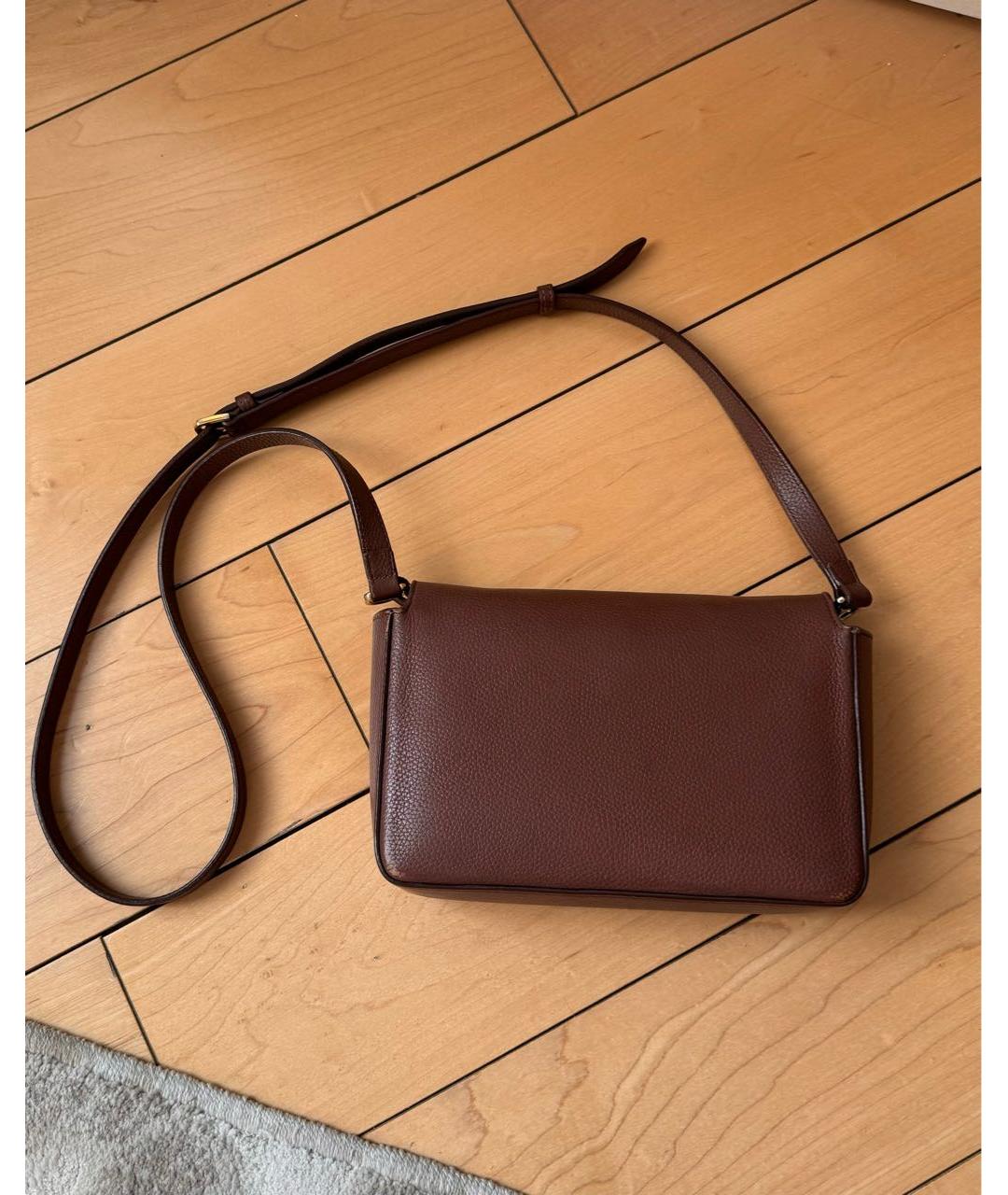BURBERRY Коричневая кожаная сумка через плечо, фото 2
