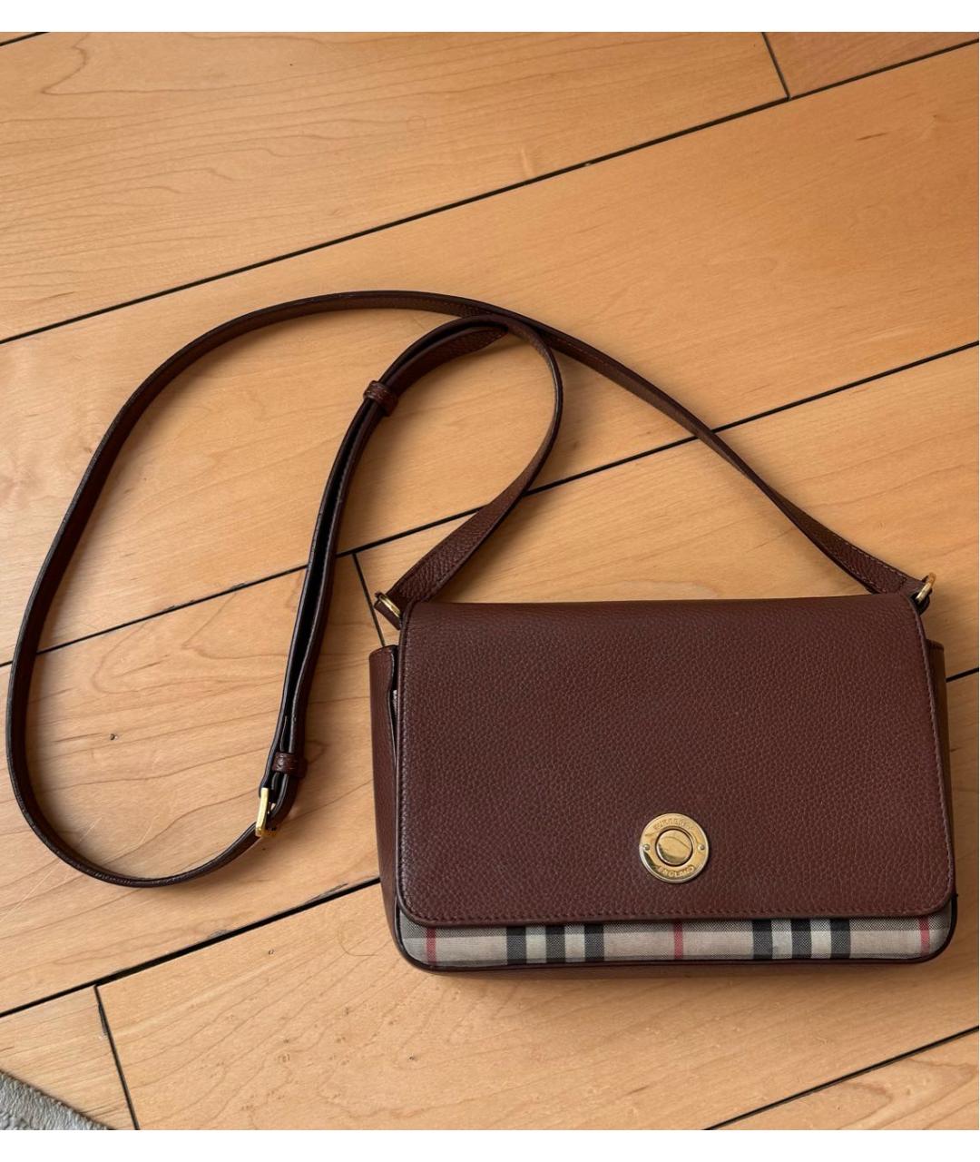BURBERRY Коричневая кожаная сумка через плечо, фото 4