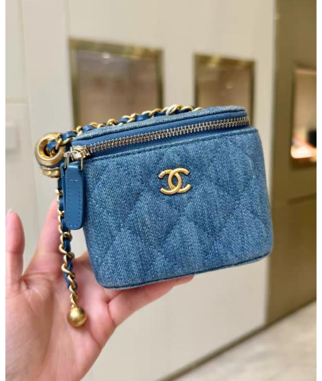 CHANEL Голубая сумка через плечо, фото 2